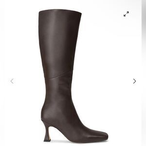 Tony Bianco Fantasy Boots Venice brown knee high leather square toe heels Sz 9